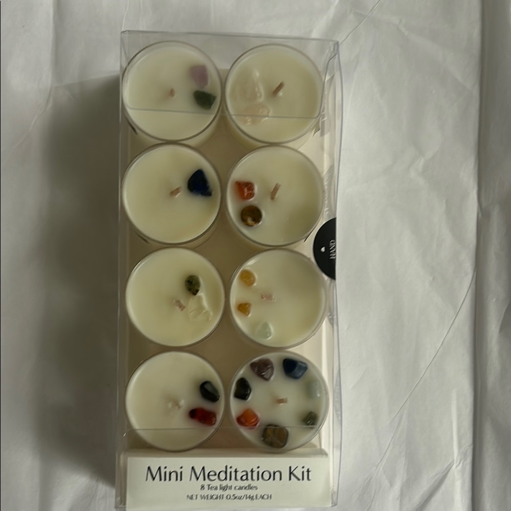 Mini Meditation Kit with Gemstone Crystals Candles NEW NIB